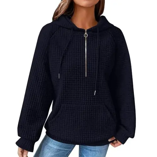Produktbild: FJKVAVF Black of Friday Damenmode Pullover Beige Damen Pullover Damen Pastellfarben T-Shirt Langarm Herren Schwarze Damen Sweatjacke Baumwolle Damen Oberteil Retro Damen Mode Sale Sale
