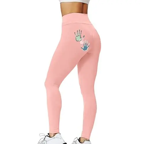 Produktbild: Sommerhose Damen Leicht Und Luftig Hose Damen hose Hosen Damen Bedruckte Hüfte Hohe Enge Passform Sport Hüfte Fitness Pfirsichhose Taille Yoga Yogahose Damen Hose Weites Bein Winter Bluse (Pink, M)