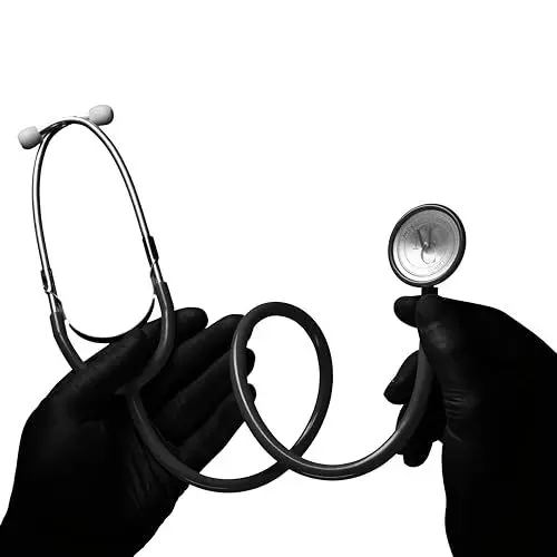 Produktbild: Flachkopf Stethoskop, Med-Comfort, schwarz, 1 Stück - Hochwertiges Stethoskop für Ärzte und Krankenschwestern