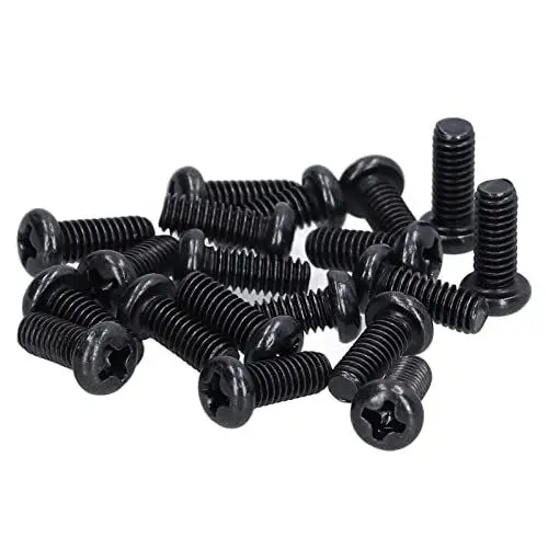 Produktbild: Flachkopf-Maschinenschrauben, Edelstahl Schwarzoxid-Finish Stahl Flachkopf-Maschinenschrauben für die Industrie für Bürogeräte(M4*10)