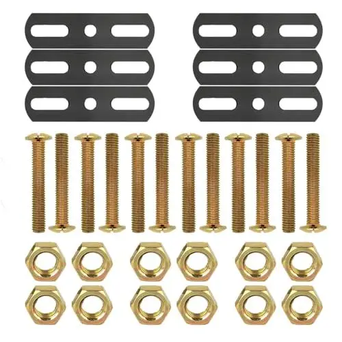 Produktbild: Flachverbinder Edelstahl, 6 Stück Verstellbare Lochplatte Flachverbinder Schwarz Flacheisen Gelocht Balkenverbinder Schwarze Flache Ecke Bracket mit Langloch für Holz Möbel