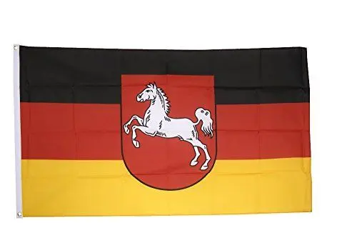 Produktbild: Flaggenfritze Fahne/Flagge Deutschland Niedersachsen - 150 x 250 cm + gratis Sticker, XXL-Fahne