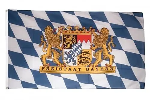 Produktbild: Flaggenfritze® Fahne Flagge Bayern Freistaat Löwenwappen 60 x 90 cm Premiumqualität