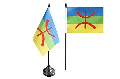 Produktbild: Flaggenfritze Tischflagge/Tischfahne Berber Amazigh + gratis Aufkleber