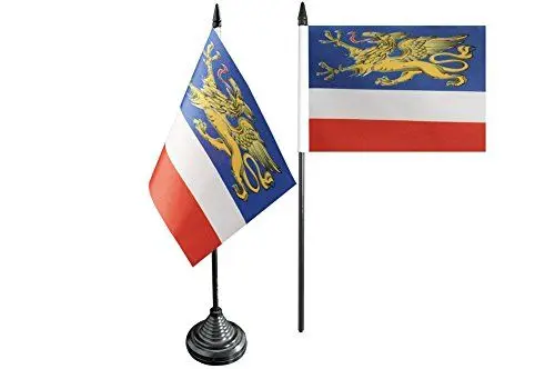 Produktbild: Flaggenfritze Tischflagge/Tischfahne Deutschland Stadt Rostock + gratis Aufkleber
