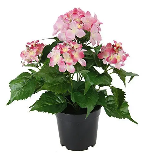 Produktbild: Flair Flower Hortensie Im Topf, Polyester, Kunststoff, Rosa, 22 x 22 x 30 cm