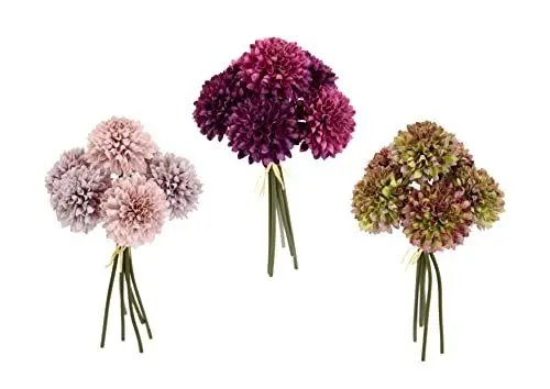 Produktbild: Flair Flower Künstlicher Dahlienstrauß Deko Blumenbund Blüte Kunstblumen Seidenblume Herbstblume Mittelstück Blume Blütenzweig Hochzeit Bouquet Floristik Herbstdeko Dahlien, 021096VAR,ca. 23x14x14 cm