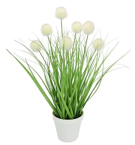 Produktbild: Flair Flower Knopfgras im Topf Kunst-Gras Künstliches Gras Grün Kunstpflanze Kunstgras Ziergras Kunstpflanzen Dekogras Grasbüschel Ziergras Deko Grasarrangement Borstenhirse Süßgräser