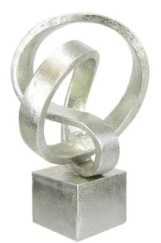 Produktbild: Flair Flower Moderne Deko Skulptur Kunst Ornamente 3D Bild Statue Modern Dekoration Figuren Asbtrakte Kunst Geschenkidee, Silber