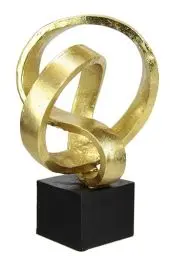 Produktbild: Flair Flower Moderne Deko Skulptur Kunst Ornamente 3D Bild Statue Modern Dekoration Figuren Asbtrakte Kunst Geschenkidee, Gold