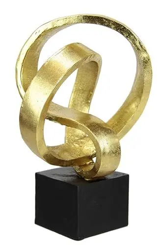 Produktbild: Flair Flower Moderne Deko Skulptur Kunst Ornamente 3D Bild Statue Modern Dekoration Figuren Asbtrakte Kunst Geschenkidee, Gold