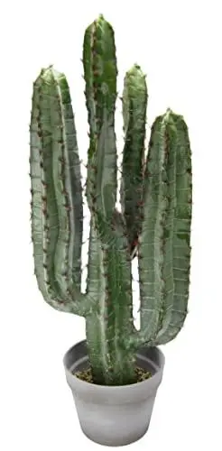 Produktbild: Flair Flower Säulenkaktus im Topf Künstlicher Kaktus Zimmerpflanze Grünpflanze Stacheliger Consolea rubescens Flache Kakteen Pflanze Blume Sukkulente Kunstkaktus Aloe Vera 151588GN Grün 70x26x26 cm