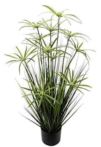 Produktbild: Flair Flower Zyperngras im Topf Katzengras Grasbusch Gras Ziergras Dekopflanze künstliches Zyperngras Cyperus Topfpflanze Grünpflanze Kunstpflanze Künstliche Dekopflanze Staude