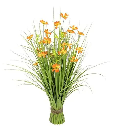 Produktbild: Flair Flower mit Cosmea Gras Deko künstlich Blüten Bund Grasbündel Dekogras Pflanzen Ziergras Osterdeko Frühjahr Kunstblume Kunstpflanze Blume Zimmerp, 089914OR, Orange, 68x32x32 cm
