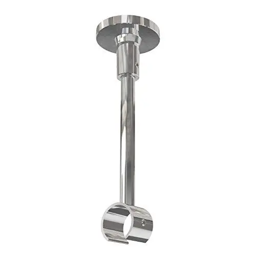 Produktbild: Flairdeco Deckenträger offen für 20 mm Ø Gardinenstange, 1-läufig, Metall, Chrom