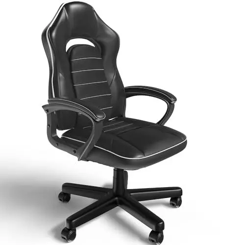 Produktbild: Flamaker Bürostuhl 150KG Chefsessel Bürostuhl Ergonomisch PU Gaming Stuhl Drehstuhl Faux Leather Schreibtischstuhl, Bis 150kg (Schwarz)