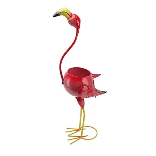 Produktbild: Flamingo-Übertopf,Flamingo-Statue aus Eisen und Metall mit Pflanztopf, 72,5 cm, Flamingo-Hofdekorationen, Flamingo-Sukkulenten-Pflanzentöpfe, Blumentöpfe für Garten-Rasen-Ornamente