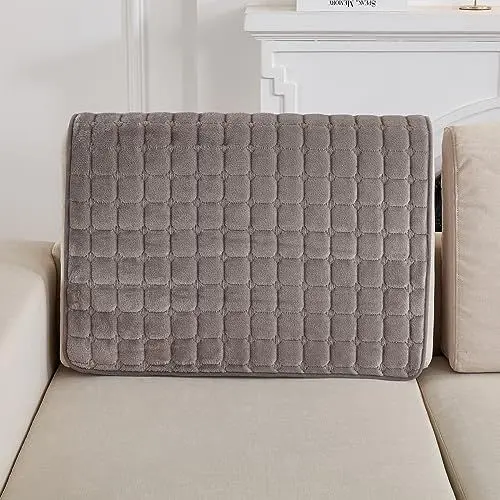 Produktbild: Flanell Sofabezug 1 2 3 4 Sitzer Sofabezüge Couch Überzug L Form Ecksofa Sofa Couch Überwurfdecke, Sofahusse Sofaüberwürfe rutschfest Sofa Abdeckung (Braun, 90 * 90cm Stückweise Verkauft)
