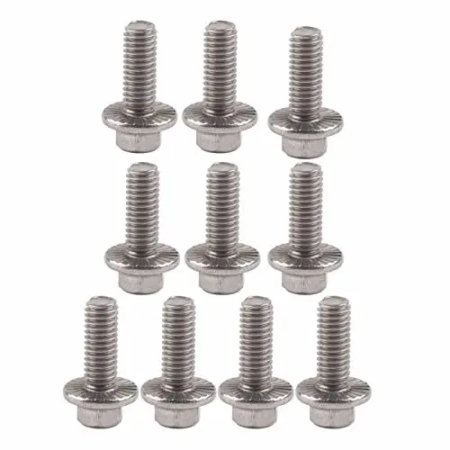 Produktbild: M6 Edelstahl-Sechskantschrauben mit Flansch, Material 304, Widerstandsfähig, 10 Stück (M6*16)