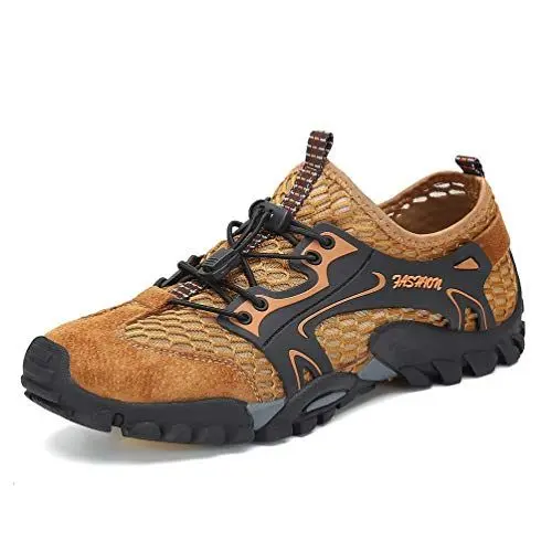 Produktbild: FLARUT Herren Sportsandalen Sommer Trekking Sandalen Wanderschuhe Outdoorsandalen Super Atmung Draussen Hiking Schuhe Mesh Vamp Wasserschuhe Sport Laufen Klettern(Braun,45)
