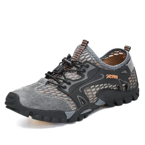 Produktbild: FLARUT Herren Sportsandalen Sommer Trekking Sandalen Wanderschuhe Outdoorsandalen Super Atmung Draussen Hiking Schuhe Mesh Vamp Wasserschuhe Sport Laufen Klettern(Grau,42)