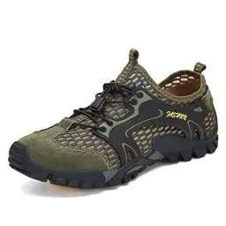 Produktbild: FLARUT Herren Sportsandalen Sommer Trekking Sandalen Wanderschuhe Outdoorsandalen Super Atmung Draussen Hiking Schuhe Mesh Vamp Wasserschuhe Sport Laufen Klettern(Grün,42)