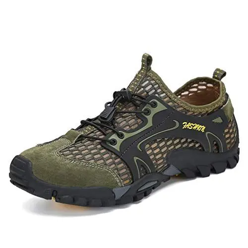 Produktbild: FLARUT Herren Sportsandalen Sommer Trekking Sandalen Wanderschuhe Outdoorsandalen Super Atmung Draussen Hiking Schuhe Mesh Vamp Wasserschuhe Sport Laufen Klettern(Grün,42)