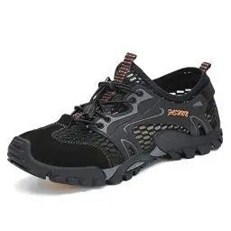 Produktbild: FLARUT Herren Sportsandalen Sommer Trekking Sandalen Wanderschuhe Outdoorsandalen Super Atmung Draussen Hiking Schuhe Mesh Vamp Wasserschuhe Sport Laufen Klettern(Schwarz,43)