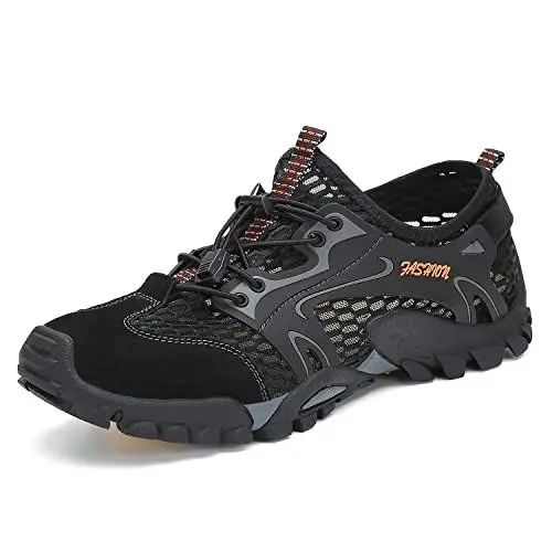 Produktbild: FLARUT Herren Sportsandalen Sommer Trekking Sandalen Wanderschuhe Outdoorsandalen Super Atmung Draussen Hiking Schuhe Mesh Vamp Wasserschuhe Sport Laufen Klettern(Schwarz,43)