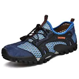 Produktbild: FLARUT Herren Sportsandalen Sommer Trekking Sandalen Wanderschuhe Outdoorsandalen Super Atmung Draussen Hiking Schuhe Mesh Vamp Wasserschuhe Sport Laufen Klettern (40EU, Blau)