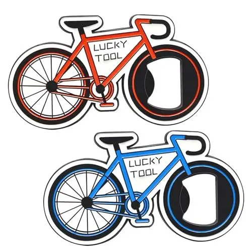 Produktbild: Domemit Magnetisch-Fahrrad Flaschenöffner, 2 Stück, Rostfreier Stahl, Kühlschrank Magnet, Geschenk für Radfahrer und Bierliebhaber