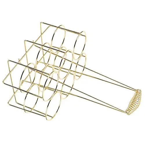 Produktbild: BESTonZON Flaschentr?ger Metall Getr?nketr?ger f¨¹r 6 Flasche Golden Legierung Weinflaschenhalter Rotwein Sekt Bier Flasche Milchflaschen Aufbewahrung Zuhause Restaurant Party