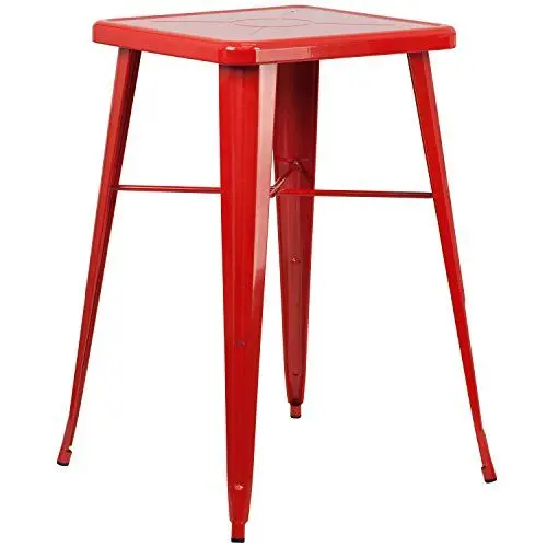 Produktbild: Flash Furniture Aaron Stehtisch, 60,3 cm, quadratisch, Metall, für drinnen und draußen, Rot