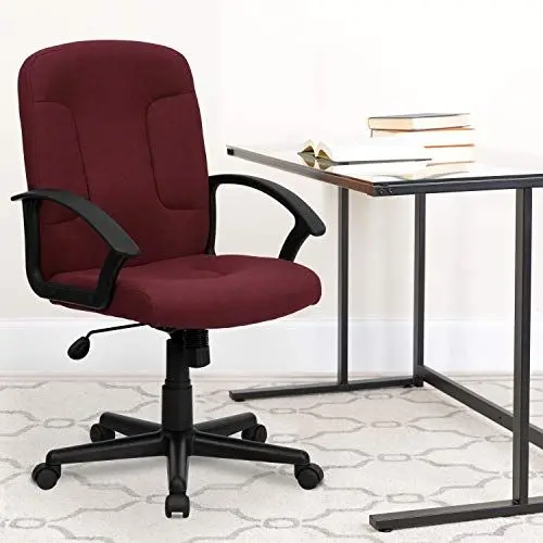 Produktbild: Flash Furniture Garver Bürostuhl mit Nylon-Armlehnen, mittlere Rückenlehne, Burgunderrot