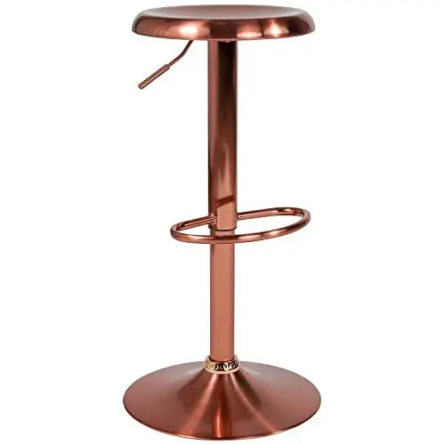Produktbild: Flash Furniture Madrid Barhocker, höhenverstellbar, Retro-Design, rotgoldfarbenes Finish