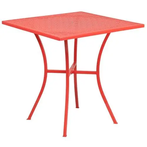 Produktbild: Flash Furniture Oia Terrassentisch aus Stahl, kommerzielle Qualität, 71,1 cm, quadratisch