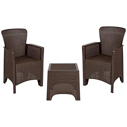 Produktbild: Flash Furniture Seneca Beistelltisch, Kunststoff, Schokolade, 3-teiliges Set