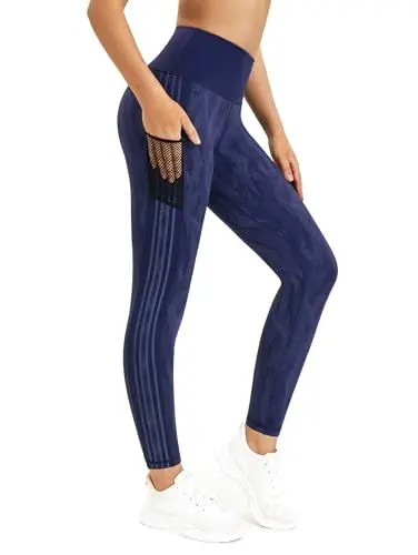 Produktbild: Flatik Sport Leggings Damen mit Taschen，Damen Blickdicht Leggings Damen Fitnesshose Sporthose Laufende Leggings XXL