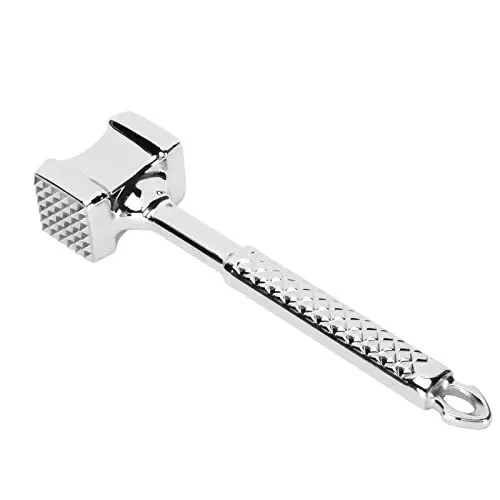 Produktbild: Fleischklopfer aus Edelstahl, Fleischklopfer für Küche und Grill, rutschfester Griff, Steakhammer, Haushalts-Fleischklopfer, Fleischutensilien für die Küche