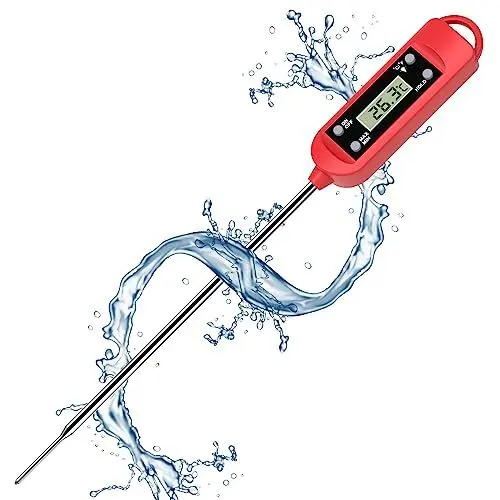 Produktbild: TIMLand Fleischthermometer Grillthermometer Küchenthermometer Einkochthermometer Kuchen Flaschen Thermometer Küche Kochen Wasser Milch Baby Haushaltsthermometer LCD Digital Bratenthermometer