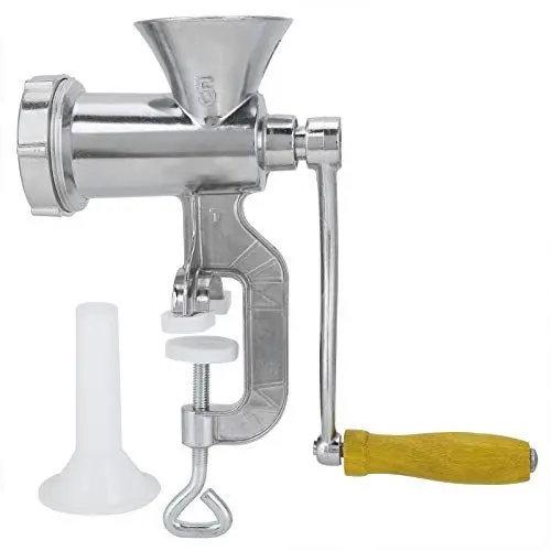 Produktbild: Manuelle Mhle Fleischwolf Sausage Stuffer Aluminiumlegierung Manuelle Wurst Fleischwolf Pfeffer Gewrzmhle von Schweinefleisch, Rindfleisch, Huhn, Paprika und Wurstherstellung, 13x22cm