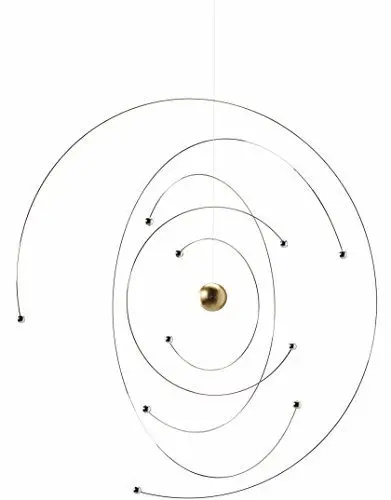 Produktbild: Flensted Mobiles 441 Niels Bohr Mobile, Stahl, Gold/Silber, 27x27 cm