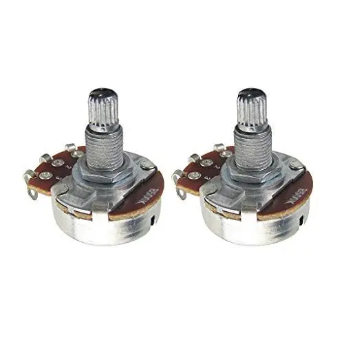 Produktbild: FLEOR 2PCS Full Size Gitarrenton Lautstärkeregler B500K Linear Taper Potentiometer Dia24mm L18mm Long Split Shaft