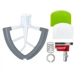 Produktbild: Flex Silicone Edge Rührer für KitchenAid 4.5-5 Qt Bowl-Lift Standmixer, mit 2 Stück Teigschaber & Edelstahlfeder & Unterlegscheibe, Zubehör und Aufsätze für Kitchen Aid Mixer