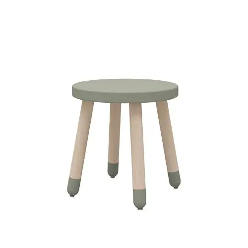 Produktbild: Flexa Dots Hocker aus Holz | Kinderstuhl aus Holz perfekt für Kinderzimmer | Runder vielseitiger Sitzhocker kann Man auch für Küche oder Wohnzimmer benutzen | Ø: 30 cm H: 30 cm (Farbe: Grün)