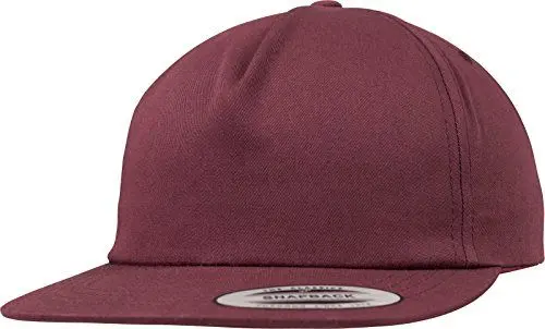 Produktbild: Flexfit Uni 6502-Unstructured 5-Panel Snapback Cap, Maroon, one Size