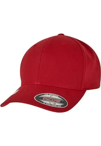 Produktbild: Flexfit Unisex 6277WR-Flexfit Wooly Combed Waterrepellent Baseballkappe, red, L/XL