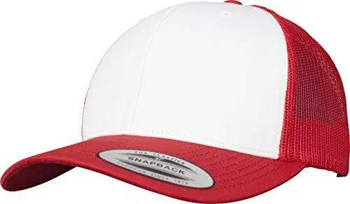 Produktbild: Flexfit Unisex Retro trucker farvet front Kappe, red/wht/red, Einheitsgröße EU