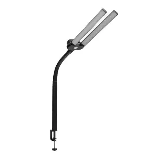 Produktbild: Flexible LED-Schreibtischleuchte, 12 W, 2000 Lm, 5 Farbtemperaturen, Stufenlos Dimmbar, Tischlampe, Augenschonende Doppelkopf-LED-Schreibtischlampe, Lichtleiste für Künstler,