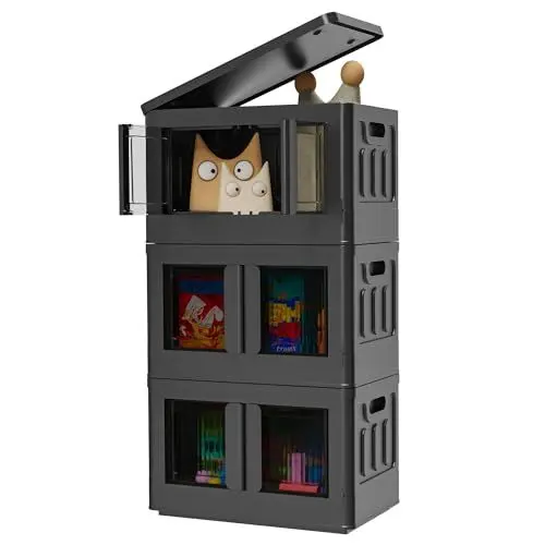 Produktbild: FLEXISPOT Aufbewahrungsbox mit Deckel 32Lx3 Aufbewahrungsbox unterbett aufbewahrungsbox groß stapelbare Storage boxes kisten faltbare Spielzeug-Aufbewahrungsbox, Plastik-Aufbewahrungsbox